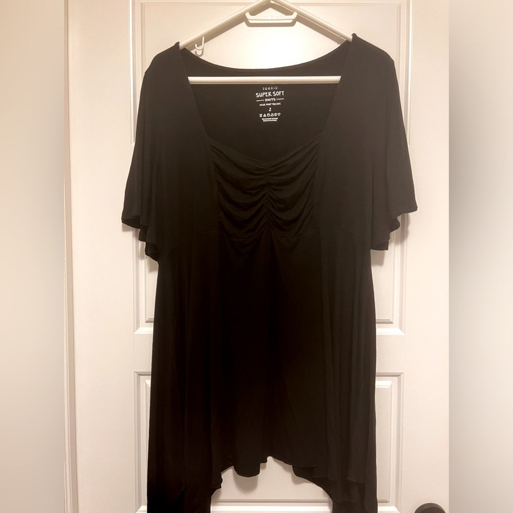 Torrid SuperSoft ruched front babydoll tunic length